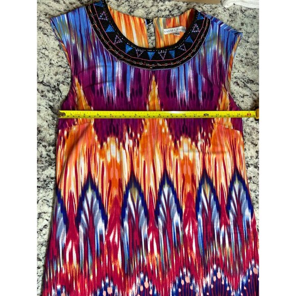 Sandra Darren Womens Multicolor Sleeveless Shift Dress Size 8 Geometric Print - Picture 4 of 7